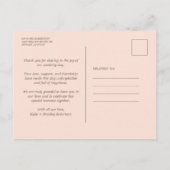 Delicate Wildflowers Juicy Red Pinky Pink Wedding ポストカード (裏面)