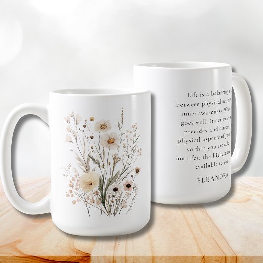 Delicate Wildflowers Motivational Quote コーヒーマグカップ