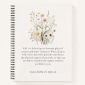 Delicate Wildflowers Motivational Quote ノートブック (正面)