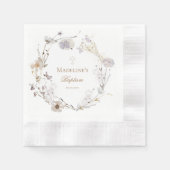 delicate wildflowers wreath Baptism Paper Napkin 縁ありカクテルナプキン (正面)