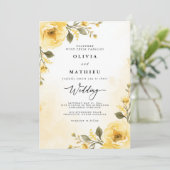 Delicate Yellow Floral Garden Wedding 招待状 (スタンド正面)