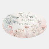 Delicaticate Queen Anne's Lace Wedding Thank-you  楕円形シール (正面)