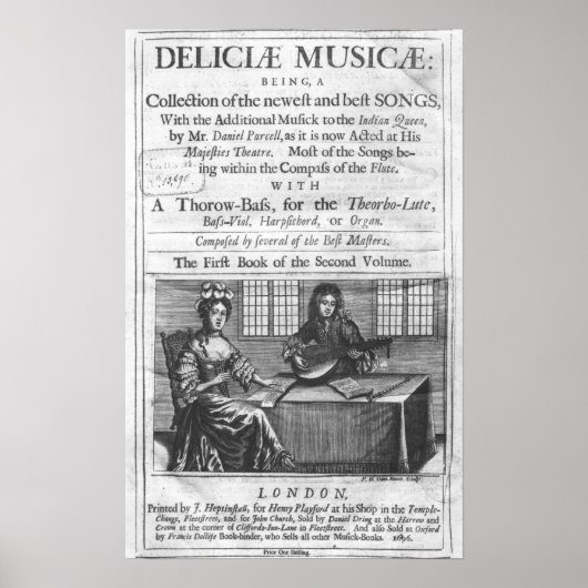 「Deliciae Musicae」のタイトルページ ポスター (正面)