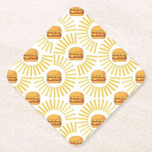 Delicioso hamburguer com batatas fritas ペーパーコースター (正面)