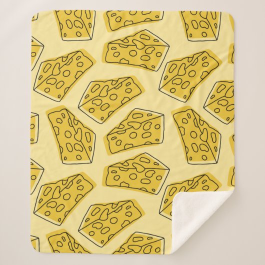 delicious cheese seamless pattern isolated in yell シェルパブランケット (正面)