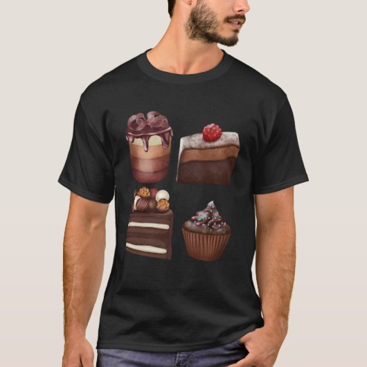 Delicious Chocolate Sweets Gourmet Chocolate Cake Tシャツ (正面)