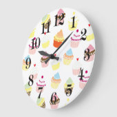 Delicious Decorated Birthday Cupcakes ラージ壁時計 (傾斜)