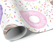 Delicious Donuts on White Wrapping Paper ラッピングペーパー (ロールコーナー)