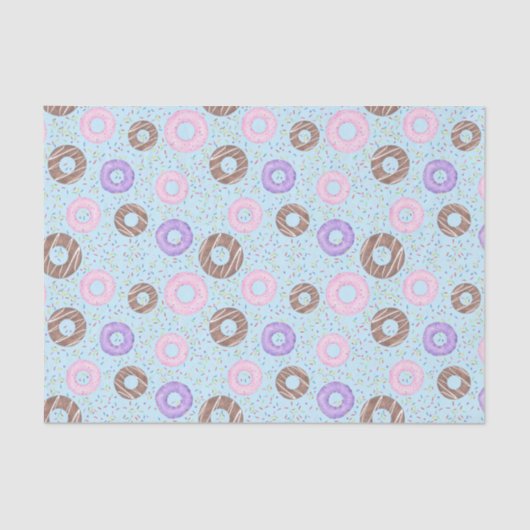 Delicious Donuts Tissue Paper on Blue 薄葉紙 (正面)