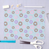Delicious Donuts Tissue Paper on Blue 薄葉紙 (クラフト)