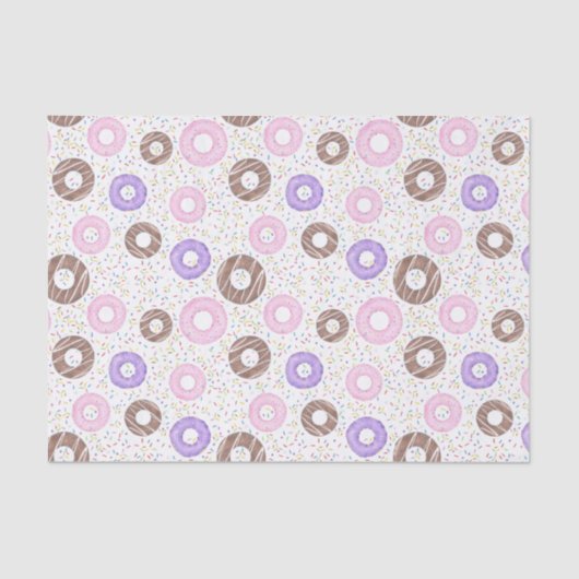 Delicious Donuts Tissue Paper on White 薄葉紙 (正面)
