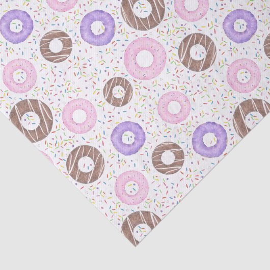 Delicious Donuts Tissue Paper on White 薄葉紙 (詳細)