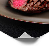 Delicious Juicy Rare Steak Poster ポスター (角)