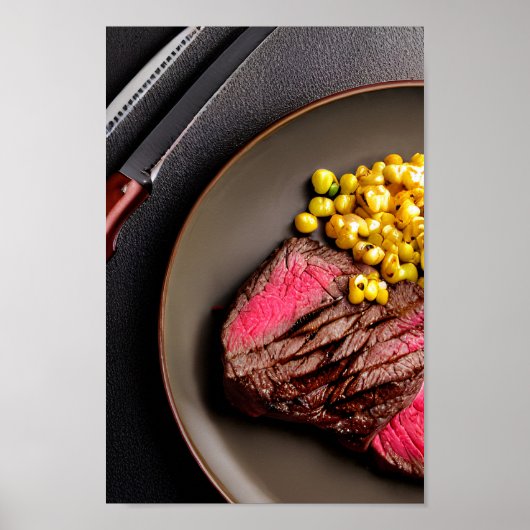 Delicious Juicy Rare Steak Poster ポスター (正面)