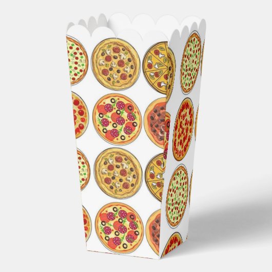 Delicious Pizza Lover's Pattern Popcorn Favor Box フェイバーボックス (裏面)