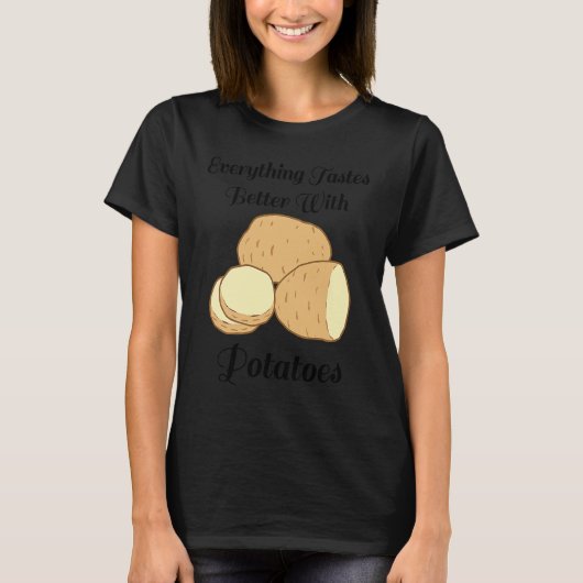 Delicious Potatoes Ironic Quote Hobby Chef Cooking Tシャツ (正面)