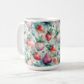 Delicious Watercolor Strawberries コーヒーマグカップ (正面左)