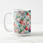 Delicious Watercolor Strawberries コーヒーマグカップ (左)