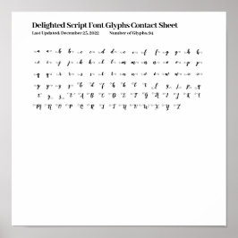 Delighted Script フォントグリフコンタクトシート ポスター