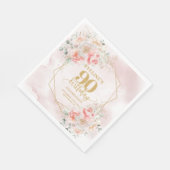 Delightful blush pink gold 90th birthday paper  スタンダードランチョンナプキン (角)