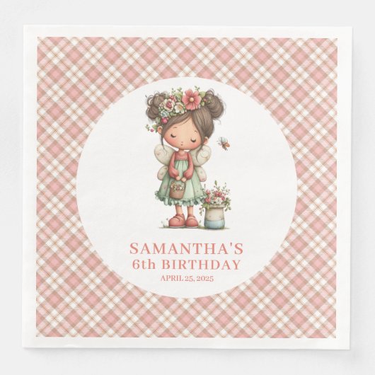 Delightful Fairy Pink Flowers 7th Birthday Party  (正面)