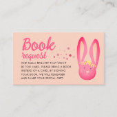 Delightful Fun Pink Bunny Book Request 1st Birthda エンクロージャーカード (正面)