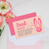 Delightful Fun Pink Bunny Book Request 1st Birthda エンクロージャーカード