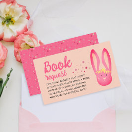 Delightful Fun Pink Bunny Book Request 1st Birthda エンクロージャーカード
