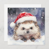 Delightful Hedgehog Flat Holiday Card シーズンカード (正面/裏面)
