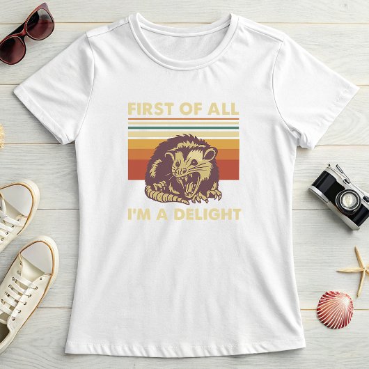 Delightful Possum Retro; Funny Summer Statement Tシャツ