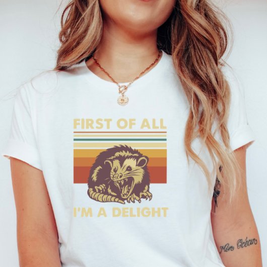 Delightful Possum Retro; Funny Summer Statement Tシャツ