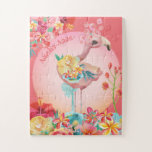 Delightful Tropical Flamingo Pink Kids ジグソーパズル<br><div class="desc">Looking for a fun and relaxing puzzle that is perfect for kids? Look no further than this delightful pink flamingo Jigsaw Puzzle! This colorful puzzle features a cute flamingo surrounded by pretty tropical flowers and pink glowing sunset. It is a great way to introduce children to animal themes and is...</div>