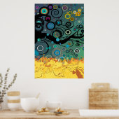 Delirium -抽象芸術ポスター ポスター (キッチン)