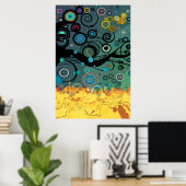 Delirium -抽象芸術ポスター ポスター (ホームオフィス)