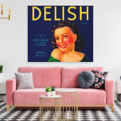 Delish Orange LabelEl Centro(カリフォルニア州) キャンバスプリント (インサイチュ (リビング))