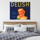 Delish Orange LabelEl Centro(カリフォルニア州) キャンバスプリント (インサイチュ (寝室))