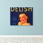Delish Orange LabelEl Centro（カリフォルニア州） キャンバスプリント (インサイチュ (ウッドフロア))