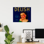 Delish Orange LabelEl Centro(カリフォルニア州) ポスター (ホームオフィス)