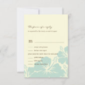 Delitful Hibiscus Weding RSVP Cards （青） (正面)