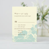 Delitful Hibiscus Weding RSVP Cards （青） (スタンド正面)