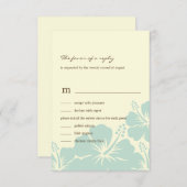 Delitful Hibiscus Weding RSVP Cards （青） (正面/裏面)