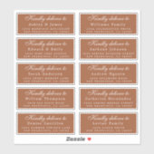 Deliver to ScriptゲストアドレスTerraCottaラベル シール (シート)