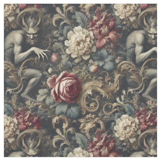 Deliver Us from Decadence - Gothic クラシック Tile ファブリック (クローズアップ)