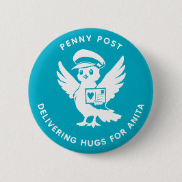 Delivering Hugs Penny Post Bird 缶バッジ
