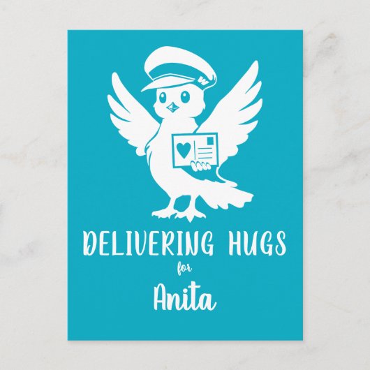 Delivering Hugs Penny Post Mascot Postcard ポストカード (正面)