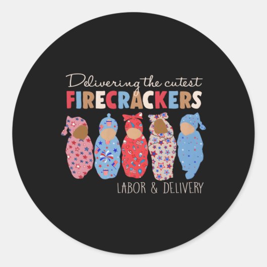 Delivering St Firecrackers Ldナース7月4日 ラウンドシール (正面)
