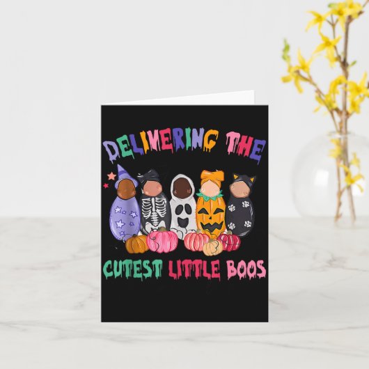 Delivering The Cutest Boos Labor And Delivery Hall カード (黄色い花)