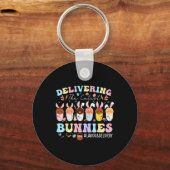 Delivering The Cutest Bunnies Easter Labor And Del キーホルダー (正面)