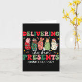 Delivering The Labor Delivery Nurse Christmas  カード (黄色い花)