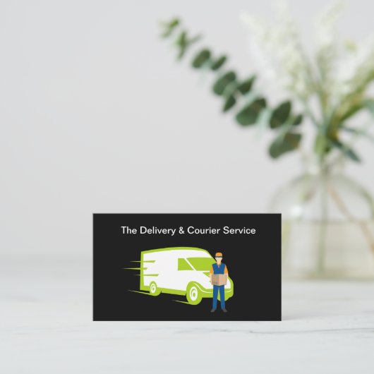 Delivery And Courier Services Business Card 名刺 (スタンド正面)